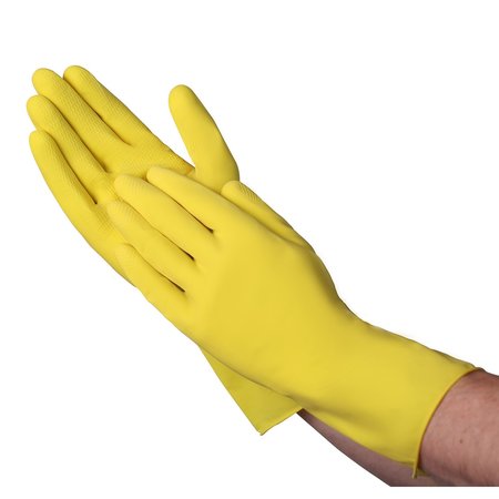 Vguard Latex Yellow Chemical Resistant Gloves Flock Lined, 12" Rolled Cuff, PK 288 C22B19